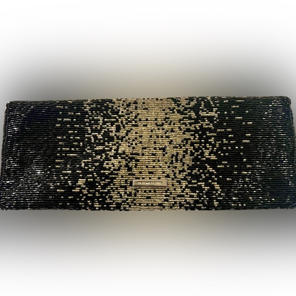BCBG MAXAZRIA Vintage Fold Over Clutch Embroidered and hand-sequined - Picture 3 of 5